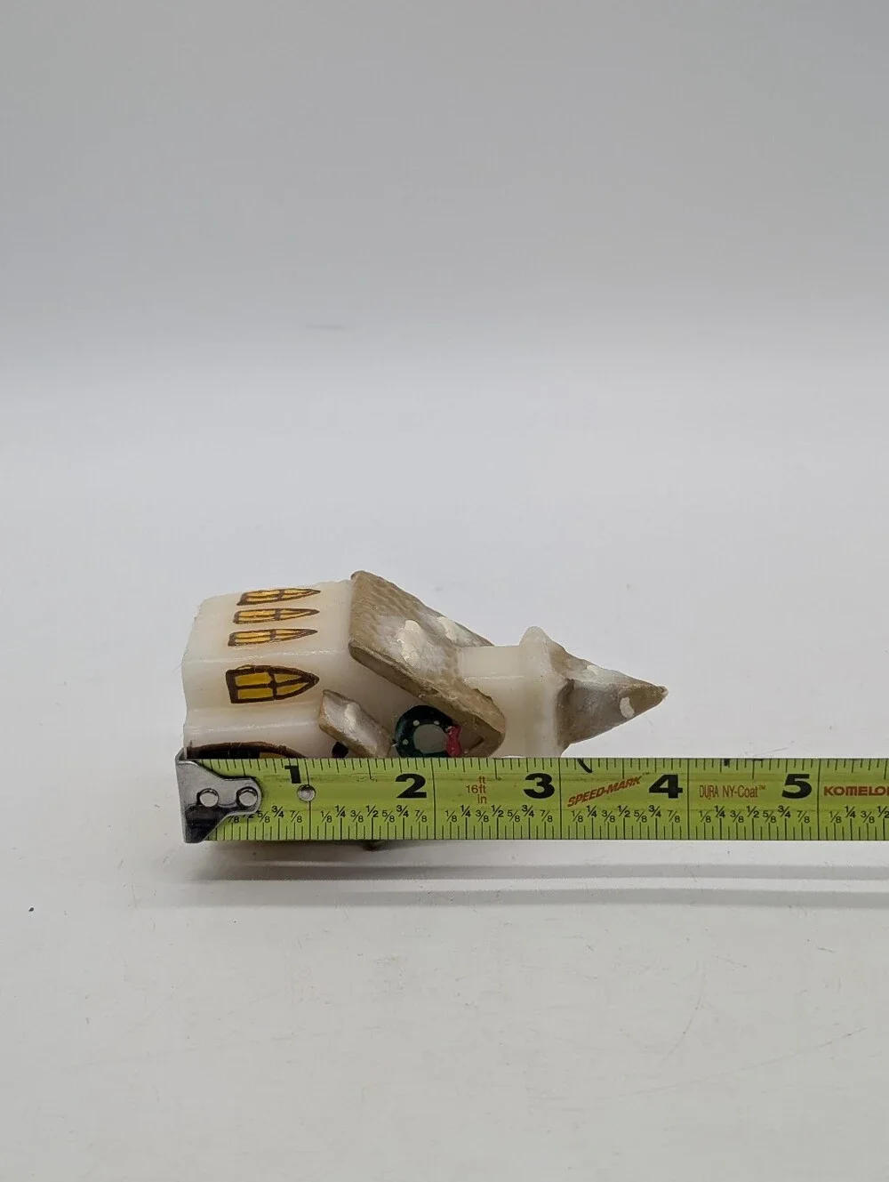 Vintage Russ Berrie Christmas Snow-Covered Church Chapel Wax Candle - Unburnt